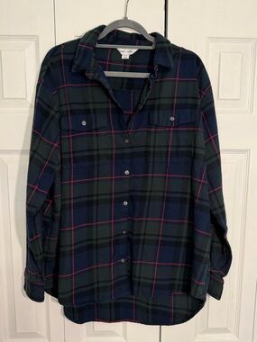 Flannel Plaid Collared Button Up - Old Navy - XL Tall